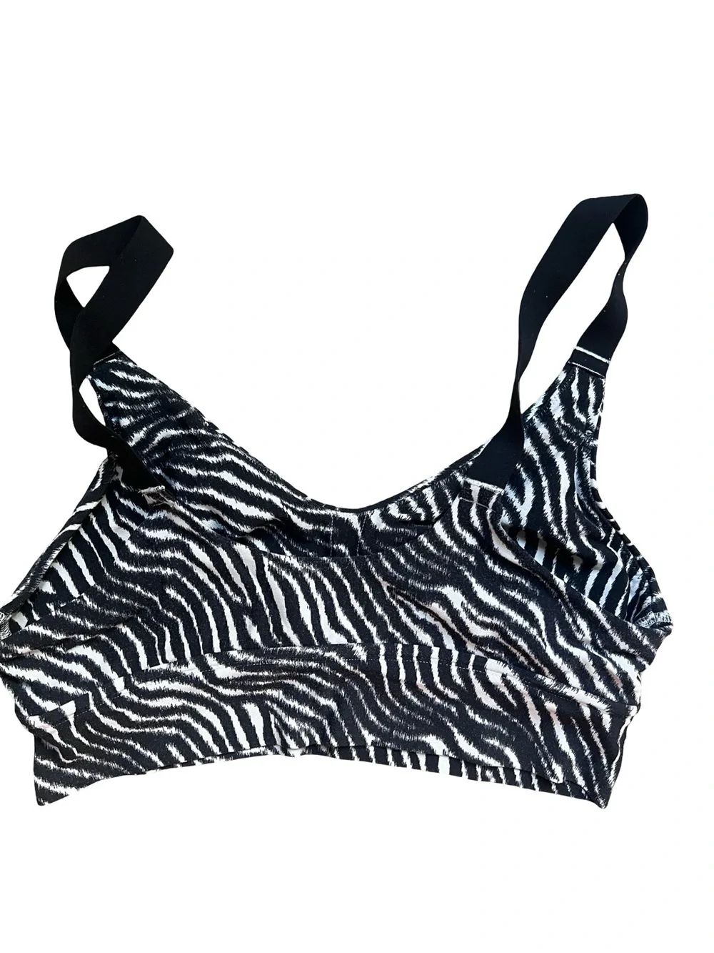 Offline by Aerie Women's Zebra Print Sports Bra Black & White Medium